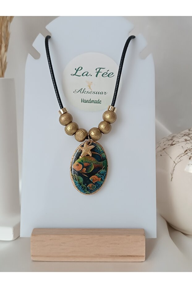 Koi Fish Necklace Handmade Custom Design Polymer Clay Women Choker Necklace