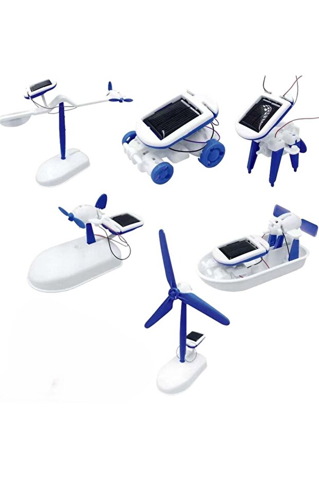 6-in-1 Solar Powered Robot Kit Blue