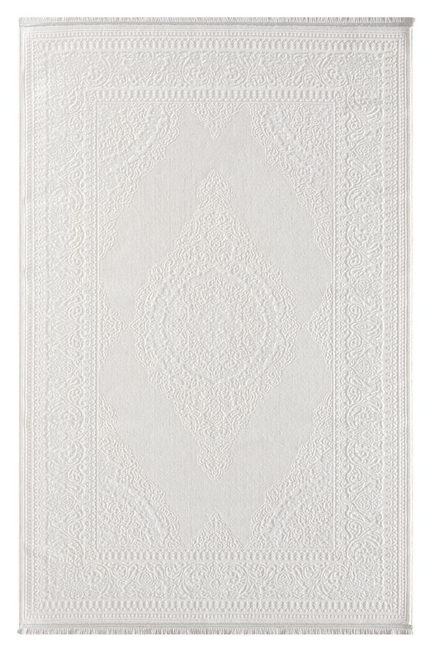 Scala SC001A Beyaz Halı Klasik Desenli Tozu Az Akrilik Salon Halısı Yatak Odası Mutfak Koridor - 3