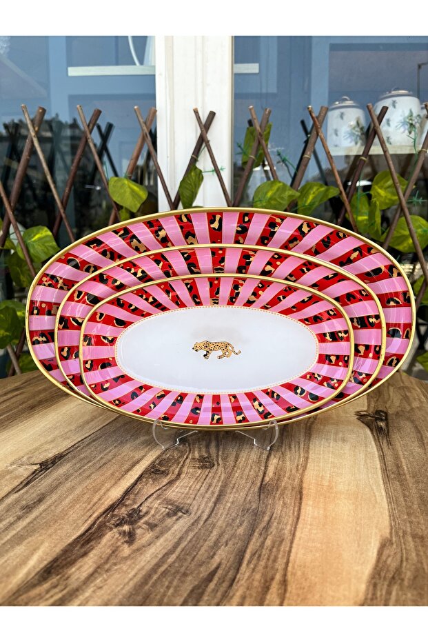 Pembe leopar 3 lü kayık - 1