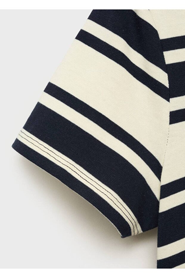 Karma çizgili elbise - 6