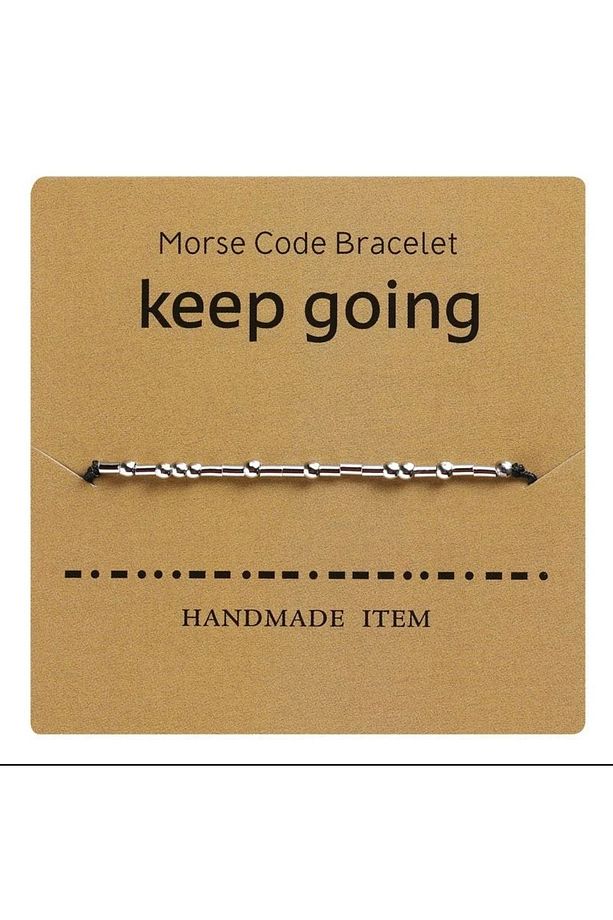 Mors Alfabesi Keep Going KEEP GOING Yazılı Mors Alfabesi Bileklik – Motivasyon ve Cesaret Simgesi - 1
