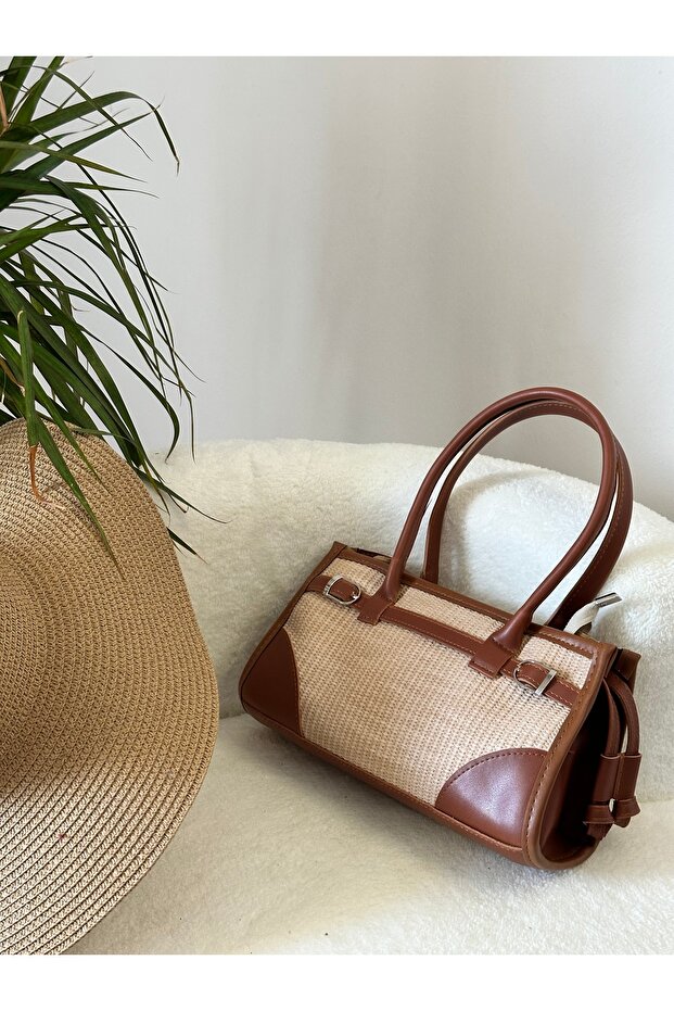 Deri hasır baskılı el çantası - 2