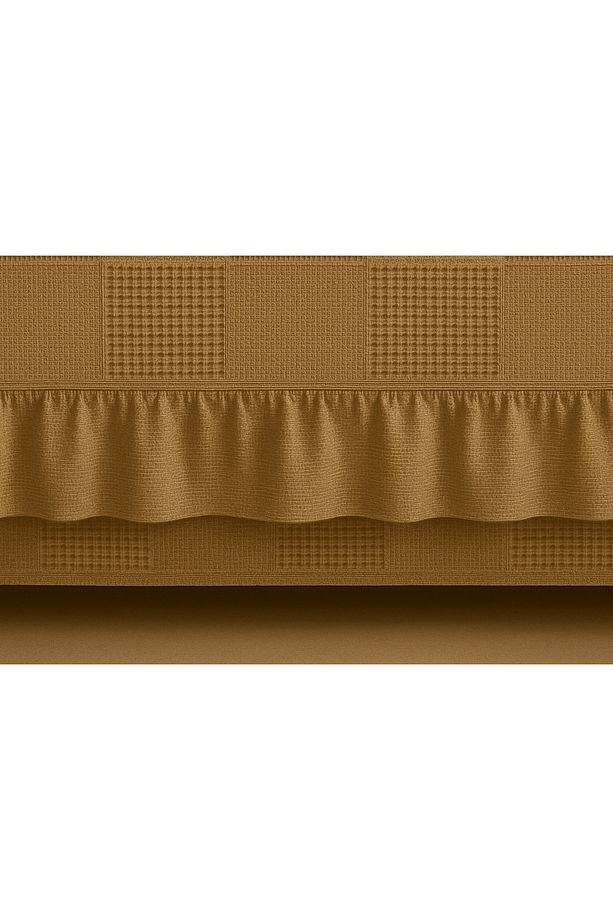 Tek Kişilik Pike Yatak ÖrtüsüTakımı/SetiKahve-%100 Pamuk Fırfırlı Modeli Günlük Örtü Seti-Büyük Ebat - 4