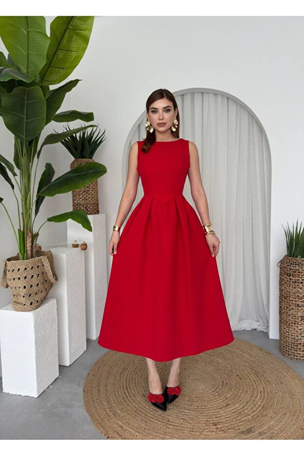 Kadın Atlas Uzun Elbise Bea - 6