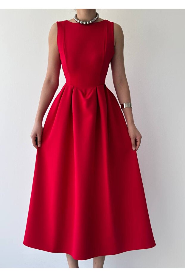 Kadın Atlas Uzun Elbise Bea - 4