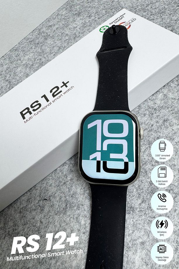 Watch10 RS12+ Akıllı Saat Iphone Uyumlu Ve Android Tüm Telefonlara Uyumlu Smartwatch ChatGPT 2GB RAM - 5