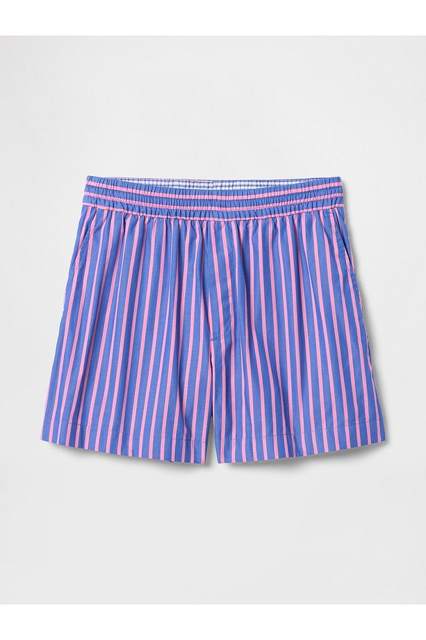 Kadın Mavi Organik Pamuk Poplin Boxer Şort - 4