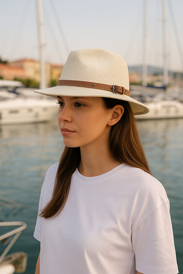 Belt Detail Women's Cowboy Hat
