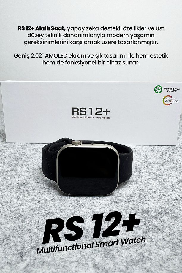 Watch10 RS12+ Akıllı Saat Iphone Uyumlu Ve Android Tüm Telefonlara Uyumlu Smartwatch ChatGPT 2GB RAM - 2