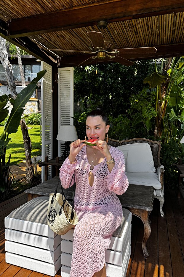 Ajurlu Triko Elbise - 2