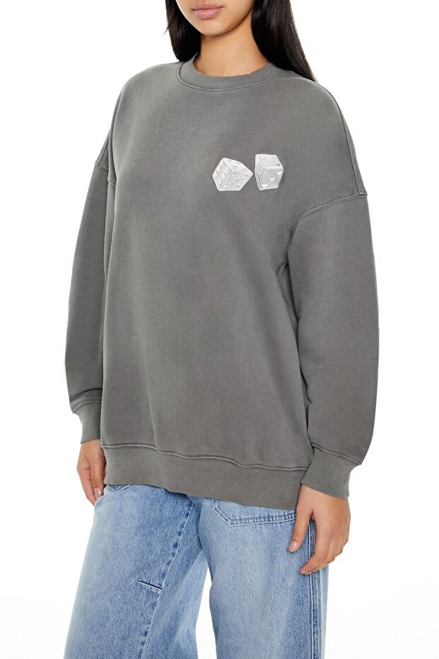 Dont Play With My Heart Baskılı Sweatshirt - 1