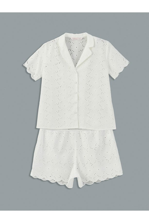 Kendinden Desenli Kadın Şortlu Pijama Takımı - 7