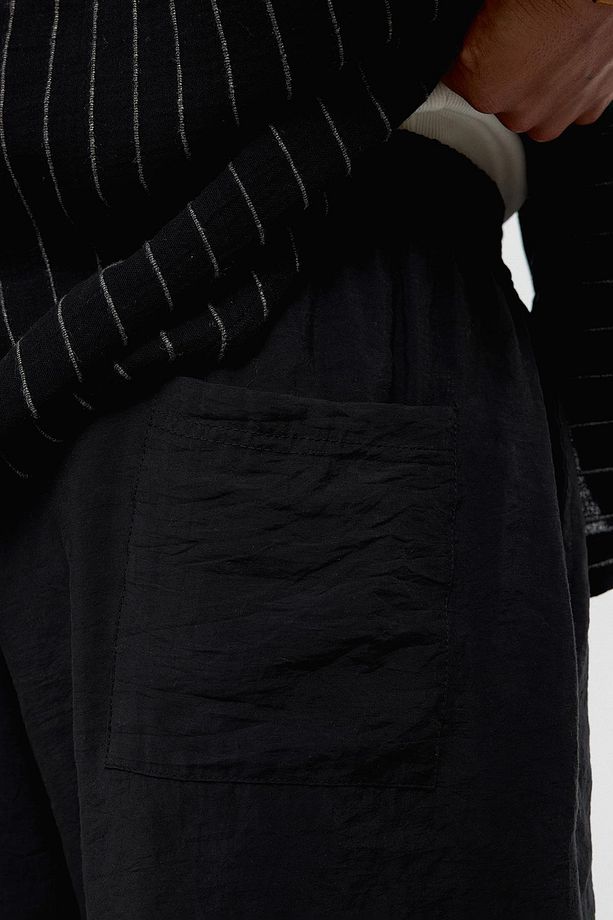 Oversize Modal Kumaş Bermuda Şort Siyah - 6