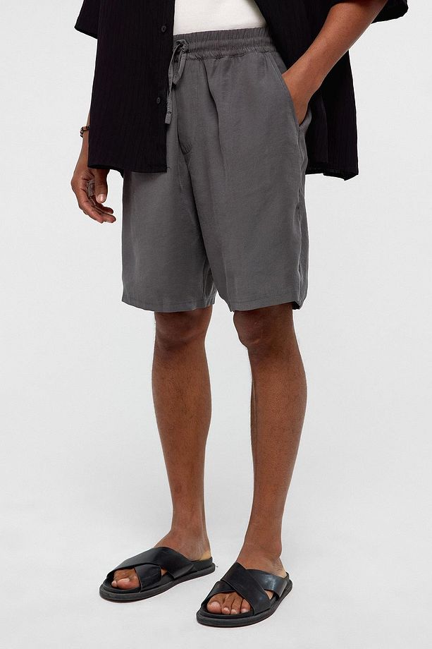 Oversize Modal Kumaş Bermuda Şort Antrasit - 3
