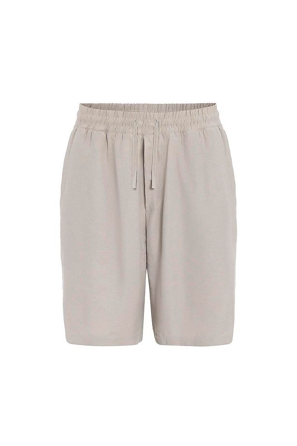 Oversize Modal Kumaş Bermuda Şort Bej - 2