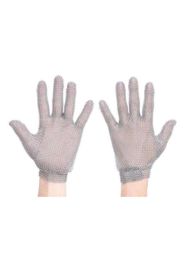Chainmail Gloves, Large, Silver - 1