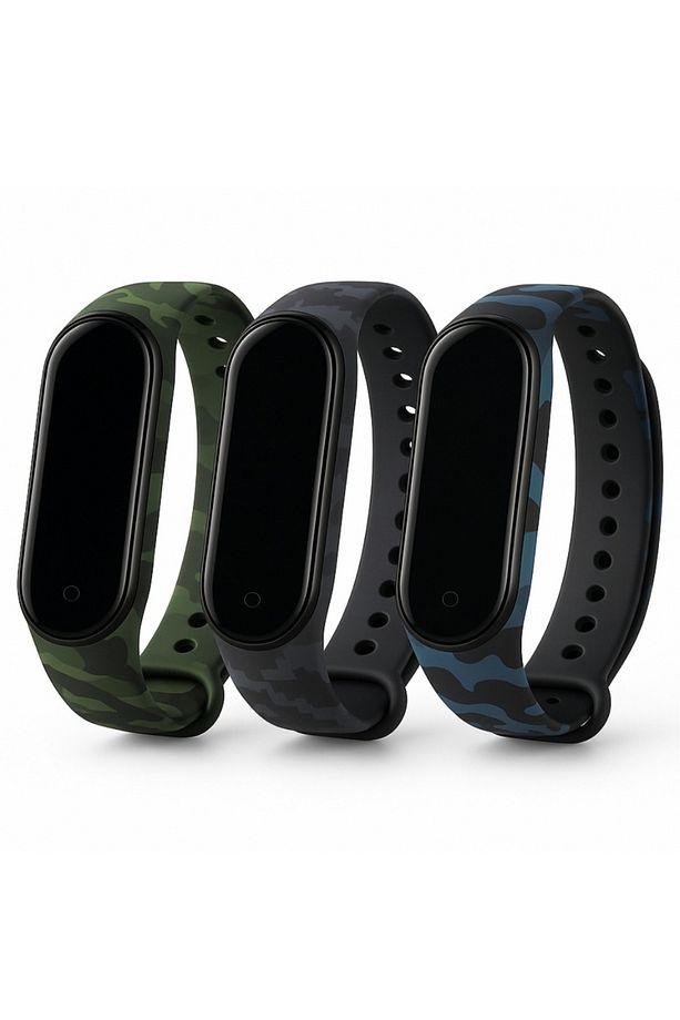 Mi Band 3 4 ile Uyumlu Kamuflaj Kordon 3'lü Set - 1