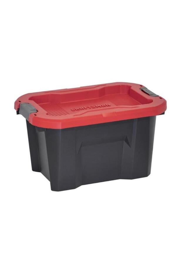 CRAFTSMAN Rectangular Storage Tote with Latching Lid Black and Red 5 Gal 206410