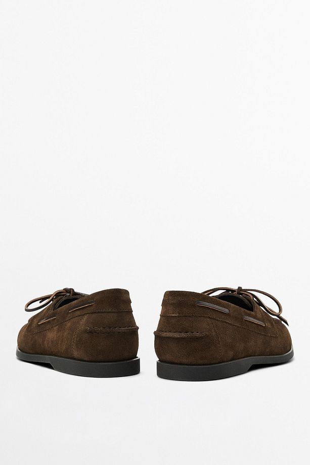 Split suede deck shoes with moc toe - 4