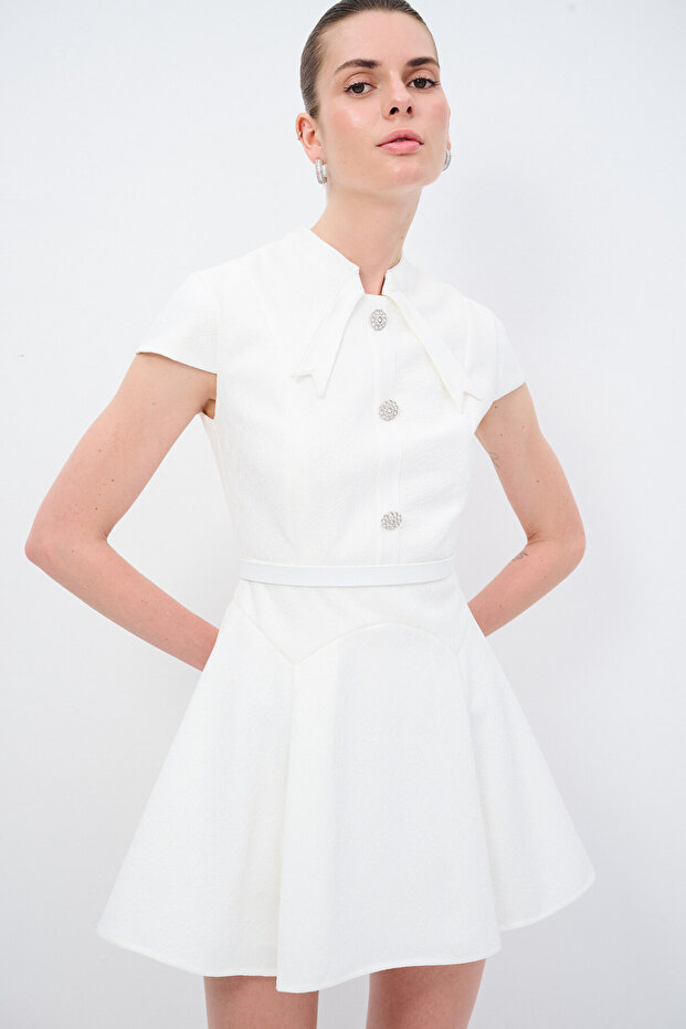 Night Zoom Dantelli Mini Elbise - 4