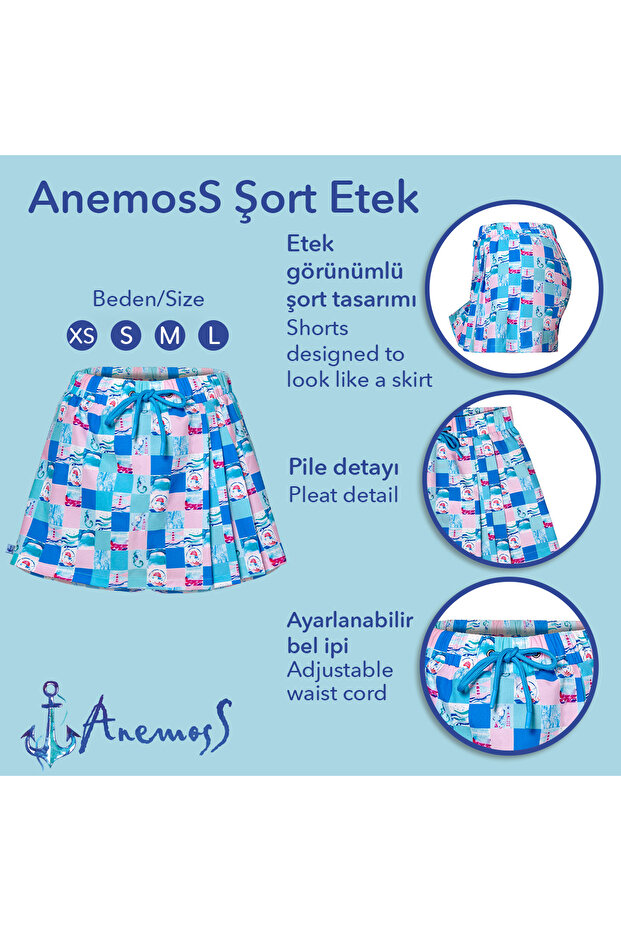 Harmoni Kadın Şort Etek – Lastikli Bel, Bağcıklı Ve Esnek Kumaşlı Yazlık Skort - 6