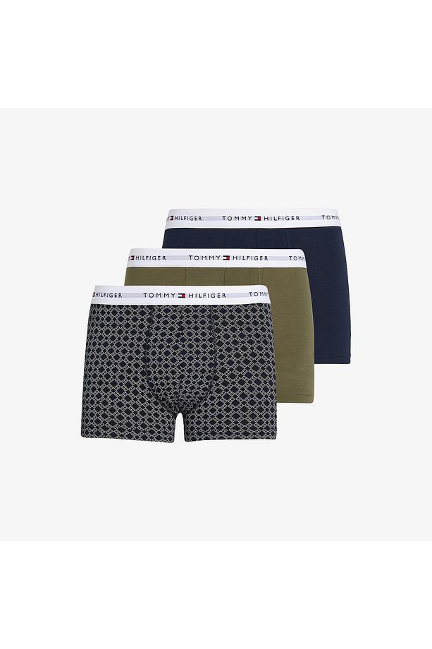 3 Parça Trunk Print Erkek Gri/Haki/Lacivert Boxer - 4