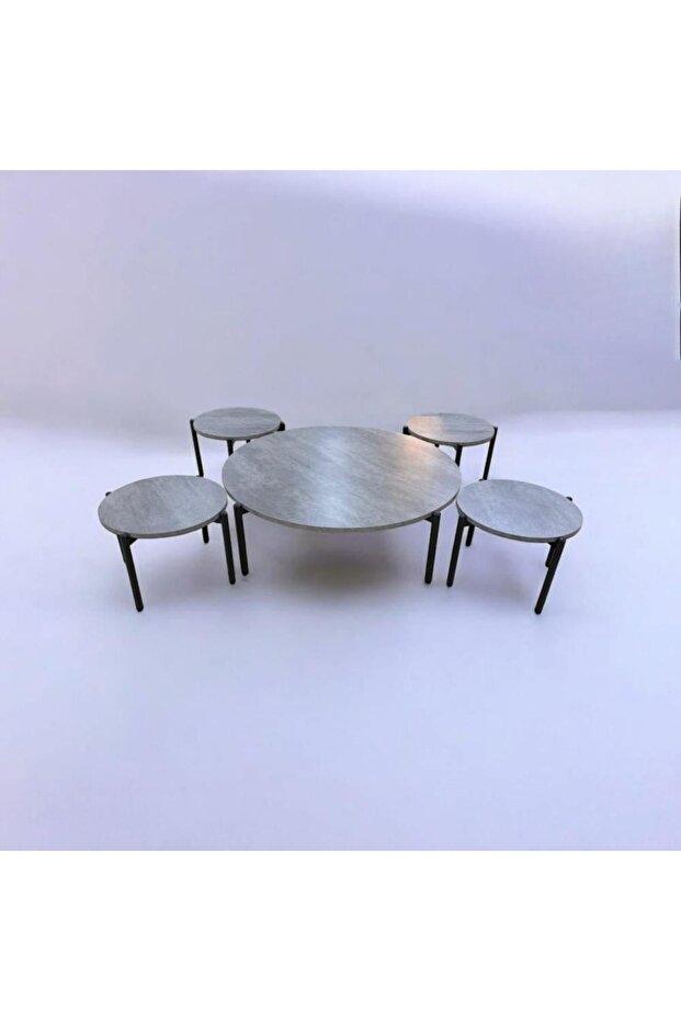 طقم طاولات خدمه بتصميم عصري وأنيق 4+1 - 1
