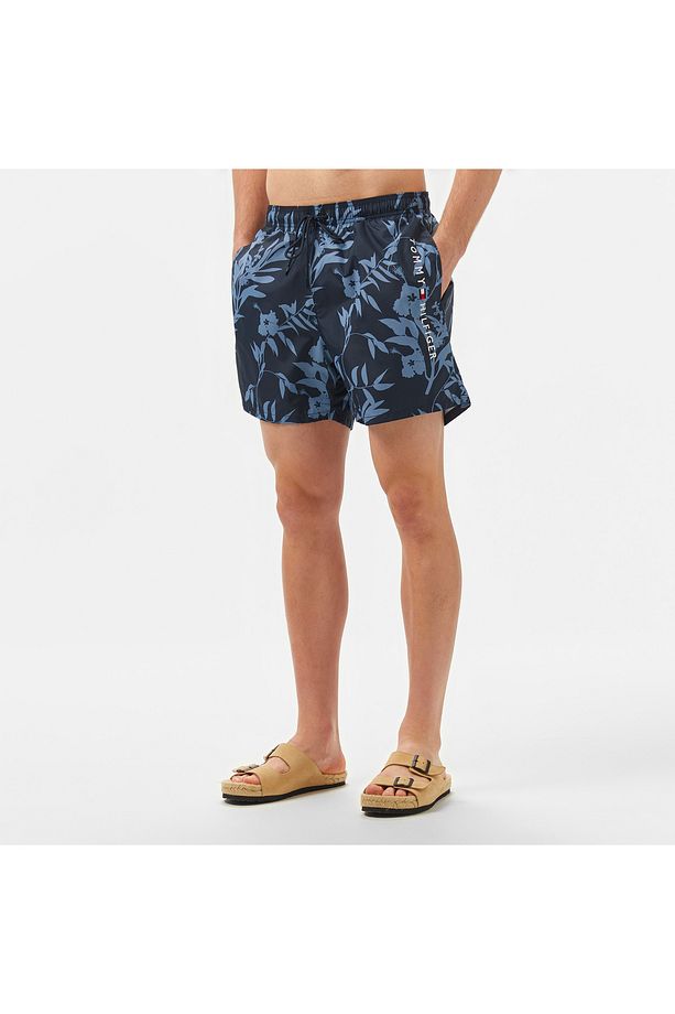 Medium Drawstring Print Erkek Mavi Mayo - 3