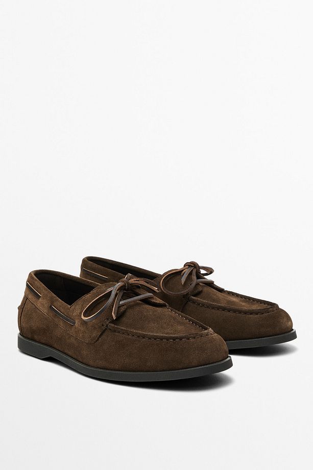 Split suede deck shoes with moc toe - 2