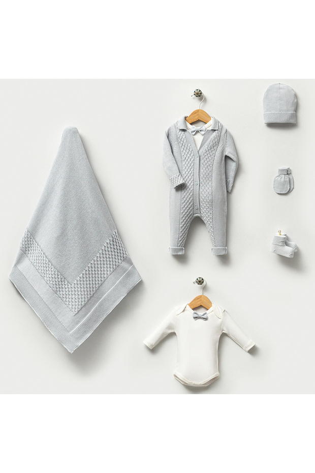 UNİSEX 0-3 AY PETEK DESENLİ 5Lİ SET - 1