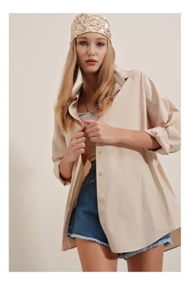 Oversize Long Basic Shirt - 3