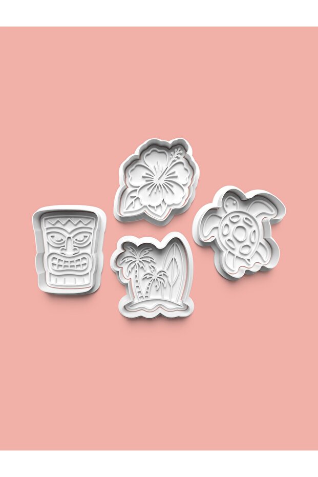 Hawaii Theme Cookie Mold and Fondant Mold Set of 4 (0893-Set)