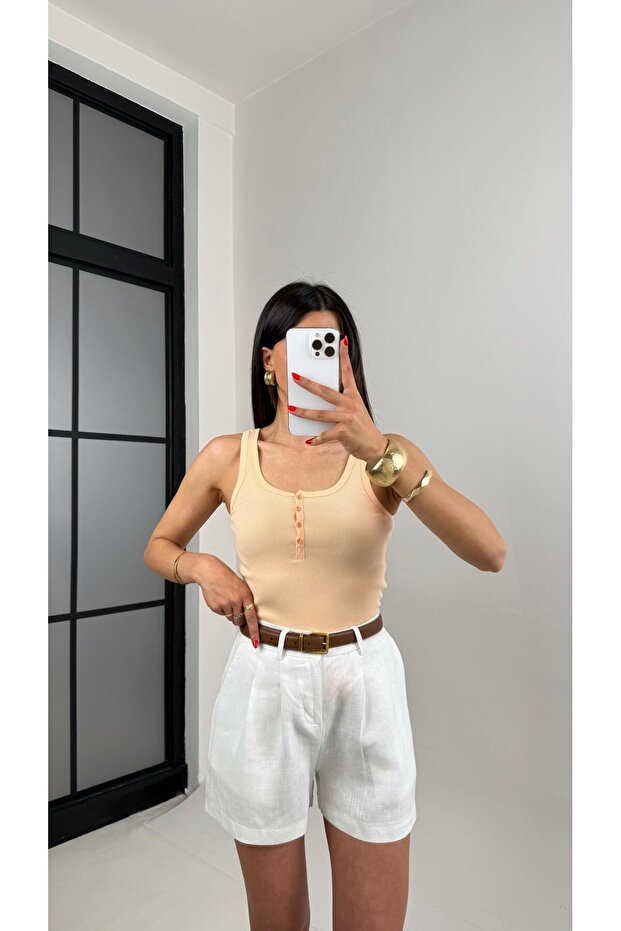 Somon Önden Düğmeli Basic Atlet Gaus00498 - 1