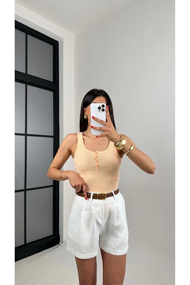 Somon Önden Düğmeli Basic Atlet Gaus00498 - 2