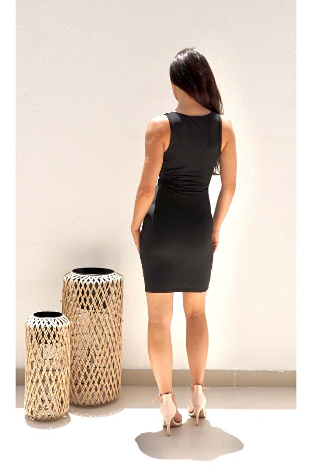 فستان روبي مقصوص - أسود - 2