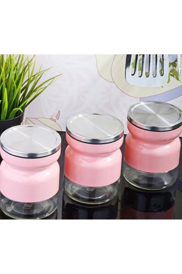 3'LÜ PEMBE KAVANOZ SET
