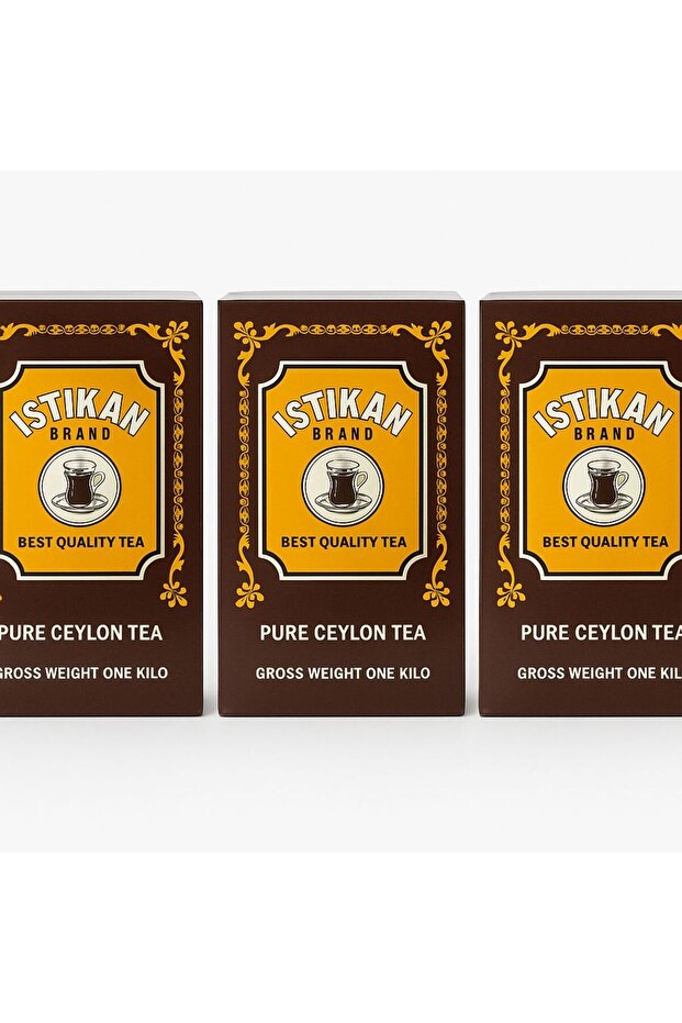 İstikan Pure Ceylon Tea 1 kg X 3 Pieces | Ceylon Black Tea | 100% Natural and Intense Aroma