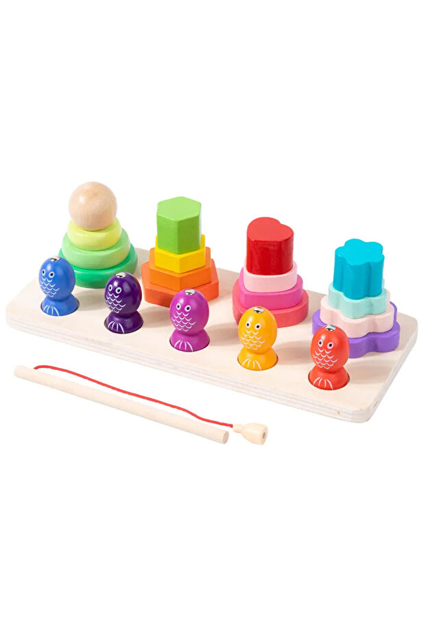 - 4 Column Tower And Magnetic Fishing Game