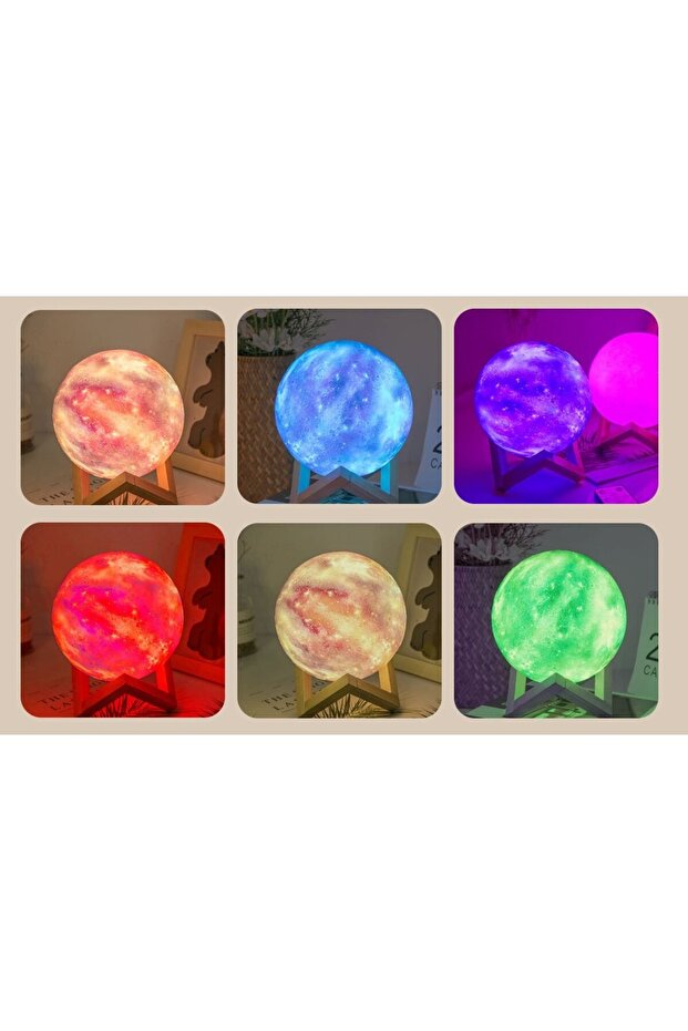 3D Moon Light Night Lamp with Remote Control, - 4