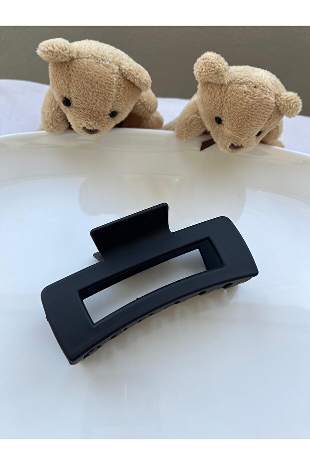 دبوس شعر مستطيل غير لامع - 1