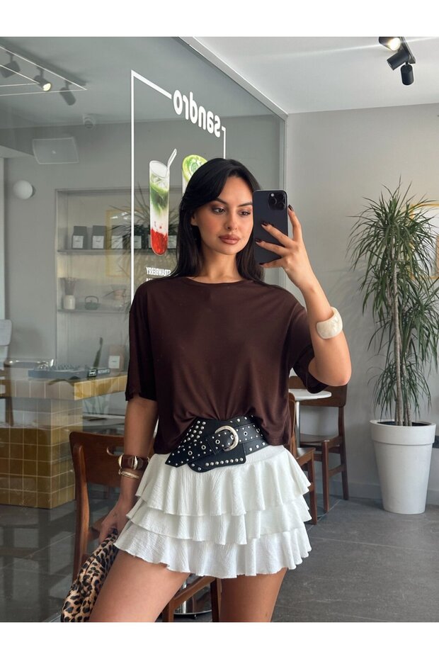 قميص قصير الأكمام بسيط - 1