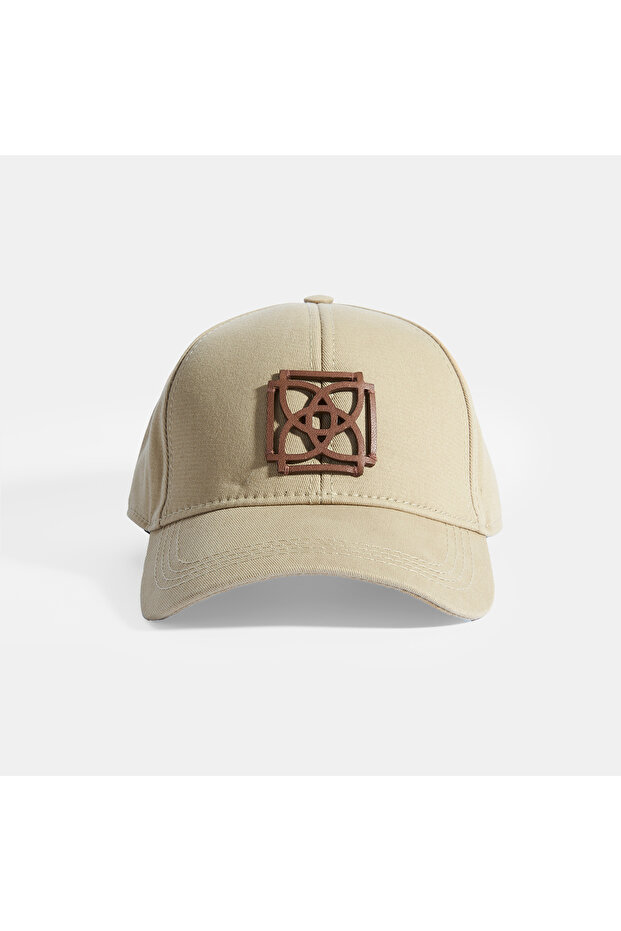 Bej Baskılı Cap Şapka - 1
