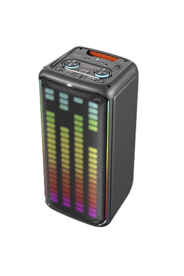 KTS-1911 Siyah Mikrofonlu Kumandalı RGB Ledli Taşınabilir Bluetooth Hoparlör Parti Speaker - 2