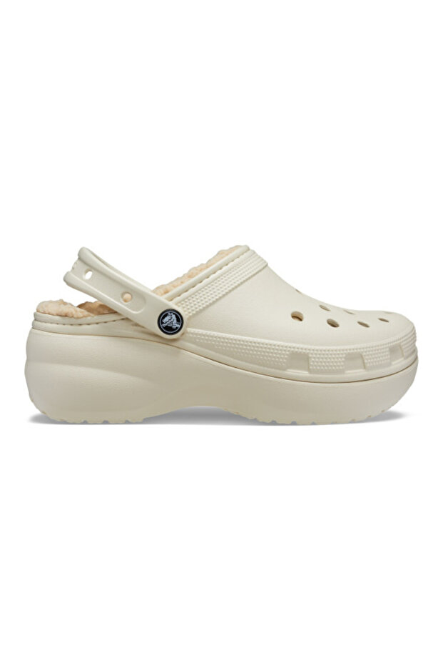Saboti classic platform lined clog - bone - 1