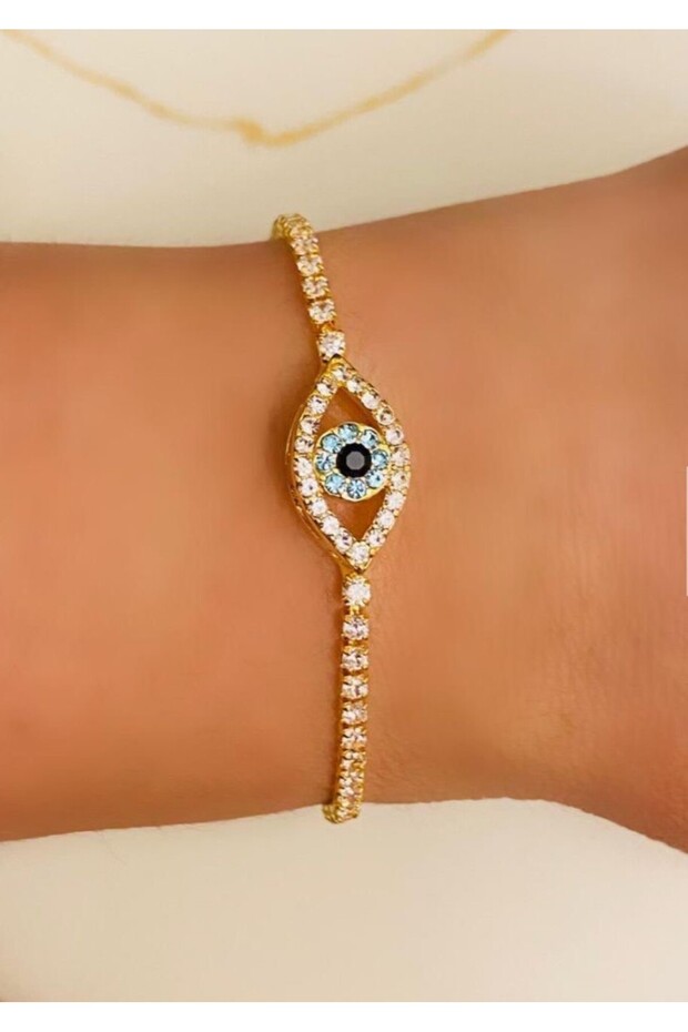 Zircon Stone Evil Eye Model Waterway Bracelet