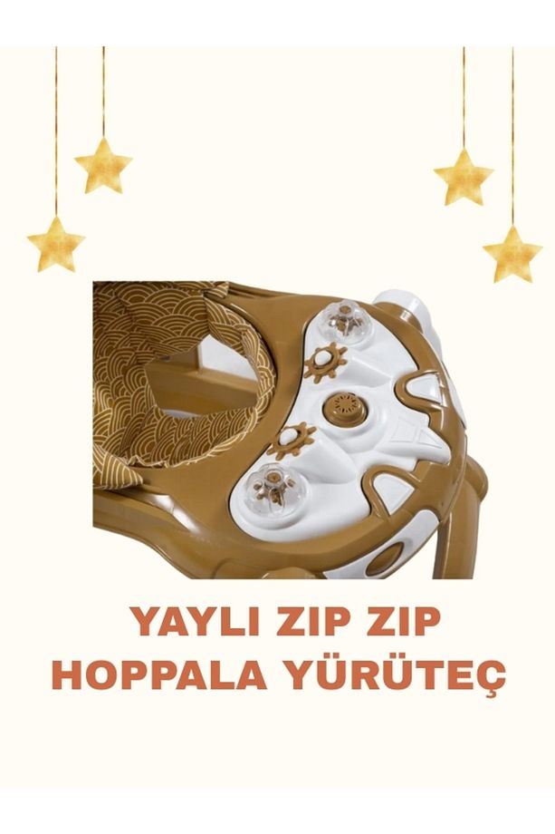 Koltuklu Yaylı zıp zıp hoppala Robot Oyuncaklı Yürüteç Yürüme Yardımcısı - 4