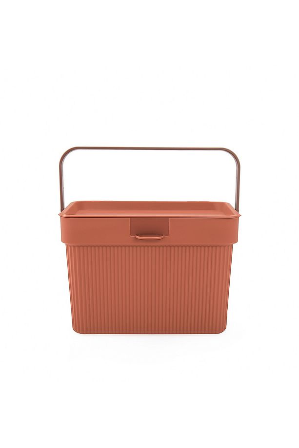 Homing Çok Amaçlı Kulplu Kapaklı Deterjan Kutusu Organizer 6lt Soft Kiremit - 3