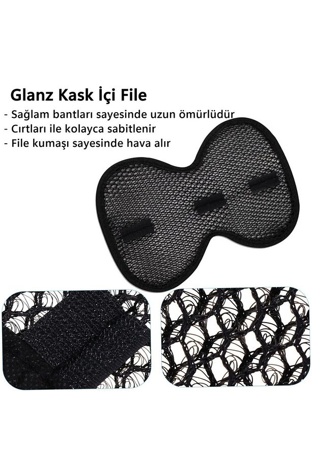 Kask İçi Ped, Nefes Alabilir File Cırtlı İç Astar, Yıkanabilir Tekrar Kullanıma Uygun Ped - 3