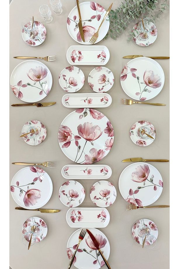 Charming Rose 6 Kişilik 21 Parça Kahvaltı Takımı Kahvaltı Seti - 1
